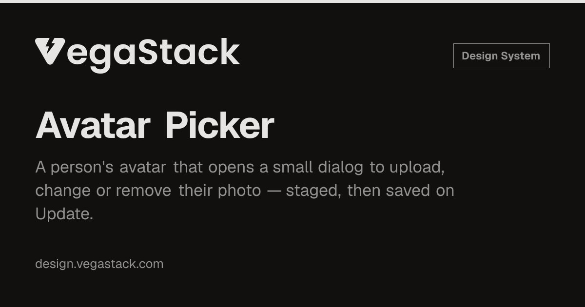 Avatar Picker · VegaStack Design