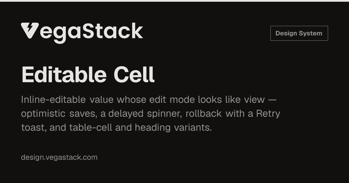 Editable Cell · VegaStack Design